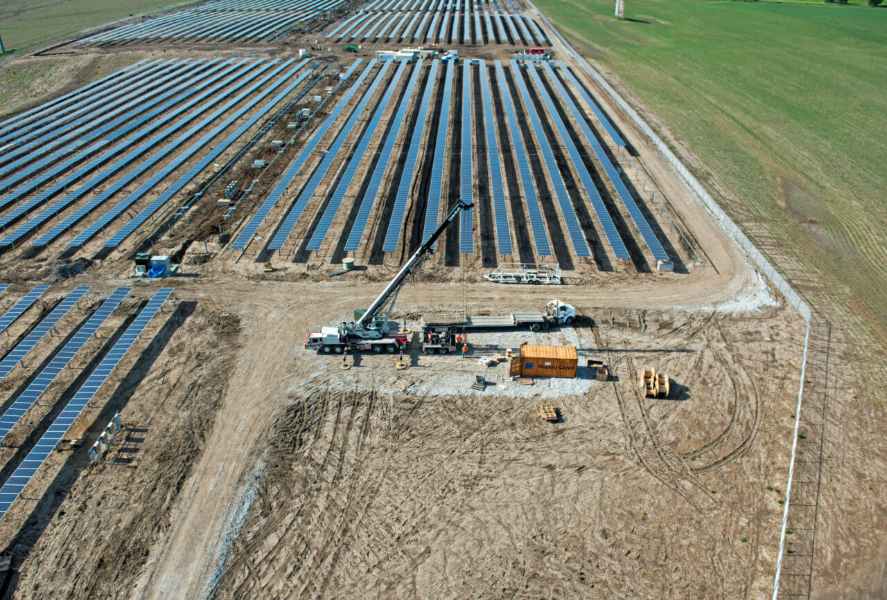 Holdrege solar project in development with crane