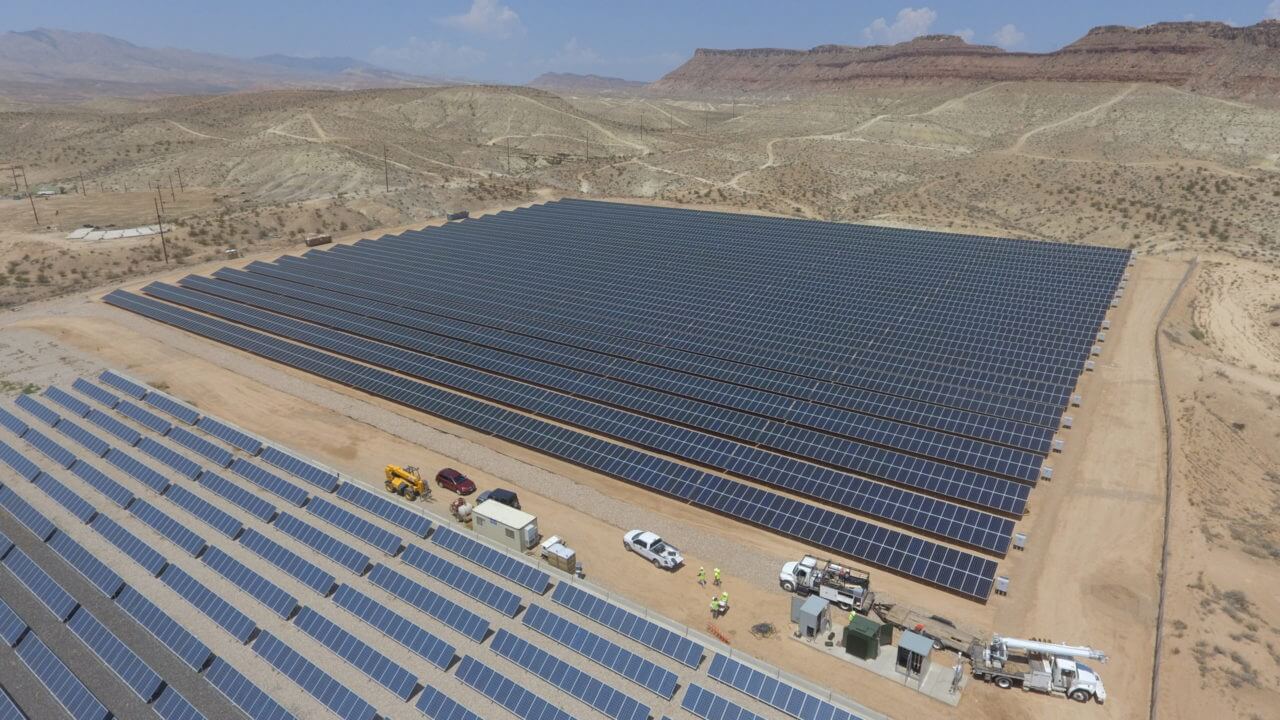 Aerial view of Bloomington Solar project