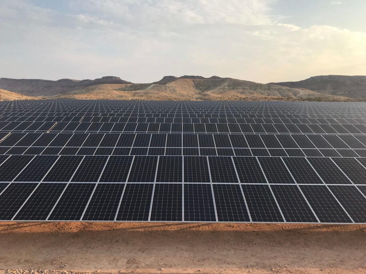 Solar panels at Bloomington Solar project