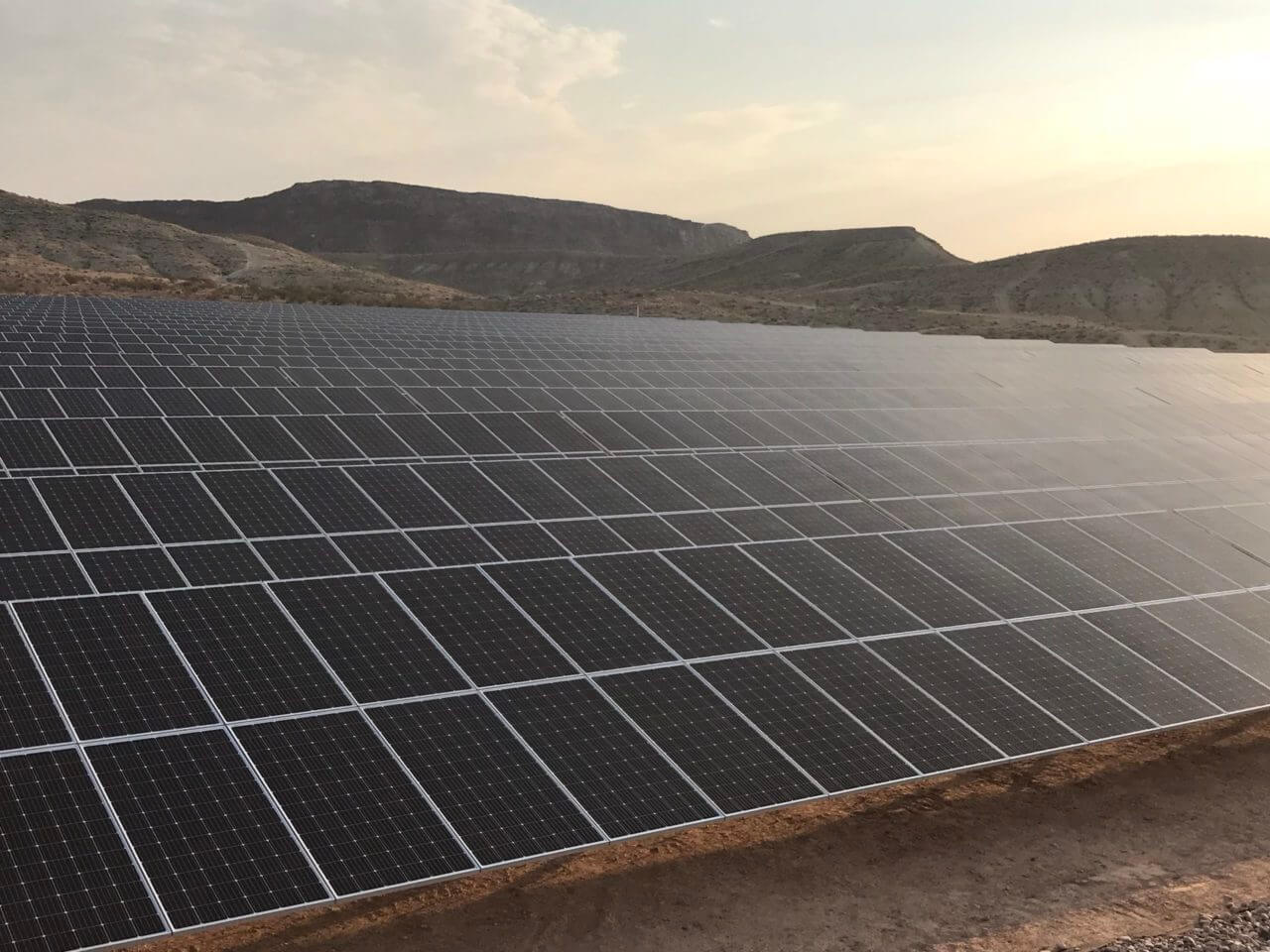 Solar panels at Bloomington solar project